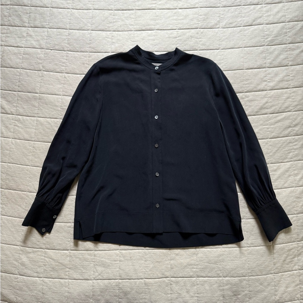 FINAL SALE NWOT Everlane Black Clean Silk Blouson Top • Size 2